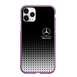 Чехол iPhone 11 Pro матовый Mercedes-Benz, цвет: 3D-фиолетовый