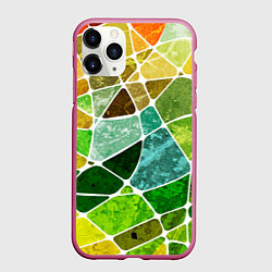 Чехол iPhone 11 Pro матовый Мозаика, цвет: 3D-малиновый