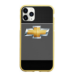 Чехол iPhone 11 Pro матовый CHEVROLET, цвет: 3D-желтый