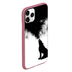 Чехол iPhone 11 Pro матовый Galaxy wolf, цвет: 3D-малиновый — фото 2