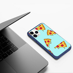 Чехол iPhone 11 Pro матовый Ароматная пицца, цвет: 3D-тёмно-синий — фото 2
