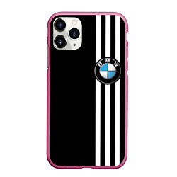 Чехол iPhone 11 Pro матовый BMW SPORT, цвет: 3D-малиновый