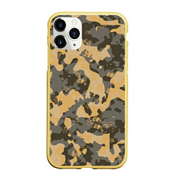 Чехол iPhone 11 Pro матовый Бежево-зеленая, цвет: 3D-желтый
