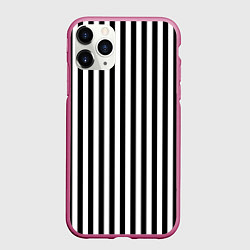 Чехол iPhone 11 Pro матовый Пикси полосы, цвет: 3D-малиновый