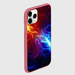 Чехол iPhone 11 Pro матовый ОГОНЬ ГЛИТЧ, цвет: 3D-малиновый — фото 2