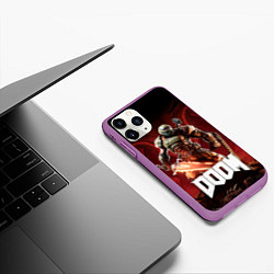 Чехол iPhone 11 Pro матовый Doom, цвет: 3D-фиолетовый — фото 2