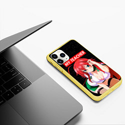 Чехол iPhone 11 Pro матовый SENPAI MY TEACHER, цвет: 3D-желтый — фото 2