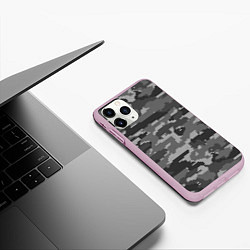 Чехол iPhone 11 Pro матовый ВЯЗАНЫЙ КАМУФЛЯЖ, цвет: 3D-розовый — фото 2