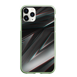 Чехол iPhone 11 Pro матовый GEOMETRY STRIPES GLITCH, цвет: 3D-салатовый