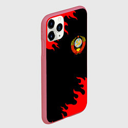 Чехол iPhone 11 Pro матовый СССР, цвет: 3D-малиновый — фото 2