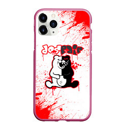 Чехол iPhone 11 Pro матовый Monokuma, цвет: 3D-малиновый