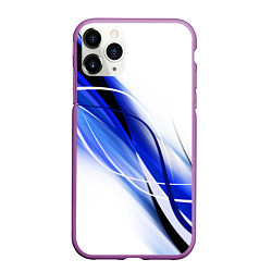 Чехол iPhone 11 Pro матовый GEOMETRY STRIPES BLUE, цвет: 3D-фиолетовый