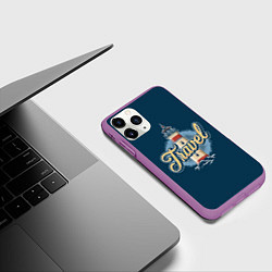 Чехол iPhone 11 Pro матовый Путешествие, цвет: 3D-фиолетовый — фото 2