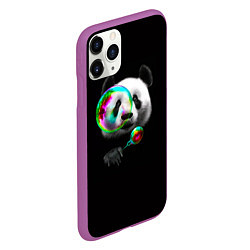 Чехол iPhone 11 Pro матовый Панда и мыльный пузырь, цвет: 3D-фиолетовый — фото 2