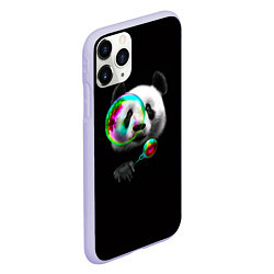 Чехол iPhone 11 Pro матовый Панда и мыльный пузырь, цвет: 3D-светло-сиреневый — фото 2