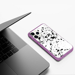 Чехол iPhone 11 Pro матовый Далматинец, цвет: 3D-фиолетовый — фото 2