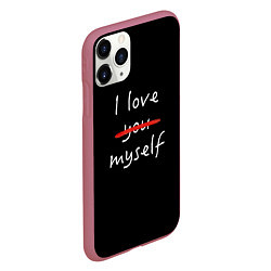 Чехол iPhone 11 Pro матовый I Love myself, цвет: 3D-малиновый — фото 2