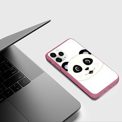 Чехол iPhone 11 Pro матовый Panda, цвет: 3D-малиновый — фото 2