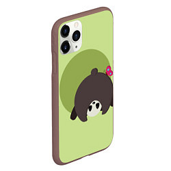Чехол iPhone 11 Pro матовый Прикольная панда с бабочкой, цвет: 3D-коричневый — фото 2