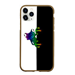 Чехол iPhone 11 Pro матовый Лягуха, цвет: 3D-коричневый