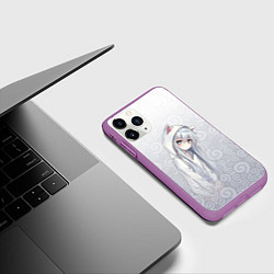 Чехол iPhone 11 Pro матовый Cat-girl, цвет: 3D-фиолетовый — фото 2