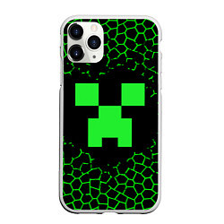 Чехол iPhone 11 Pro матовый Minecraft, цвет: 3D-белый