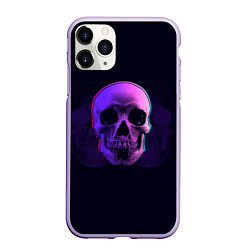 Чехол iPhone 11 Pro матовый 3D Череп, цвет: 3D-светло-сиреневый