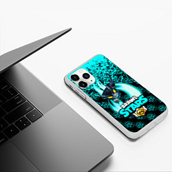 Чехол iPhone 11 Pro матовый Brawl stars mecha crow, цвет: 3D-белый — фото 2