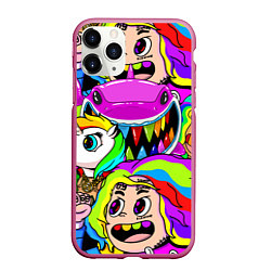 Чехол iPhone 11 Pro матовый 6IX9INE, цвет: 3D-малиновый