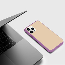 Чехол iPhone 11 Pro матовый Бежевая Маска, цвет: 3D-фиолетовый — фото 2