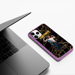 Чехол iPhone 11 Pro матовый Meowcles Fortnite 2, цвет: 3D-фиолетовый — фото 2