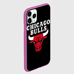 Чехол iPhone 11 Pro матовый CHICAGO BULLS, цвет: 3D-фиолетовый — фото 2