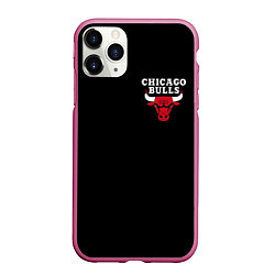 Чехол iPhone 11 Pro матовый CHICAGO BULLS, цвет: 3D-малиновый