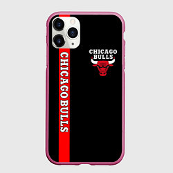 Чехол iPhone 11 Pro матовый CHICAGO BULLS, цвет: 3D-малиновый