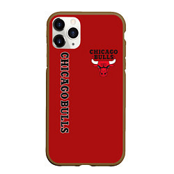 Чехол iPhone 11 Pro матовый CHICAGO BULLS, цвет: 3D-коричневый