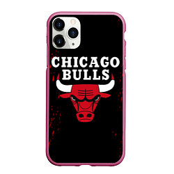 Чехол iPhone 11 Pro матовый CHICAGO BULLS, цвет: 3D-малиновый