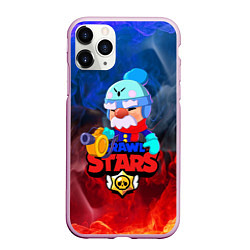 Чехол iPhone 11 Pro матовый BRAWL STARS GALE, цвет: 3D-розовый