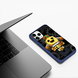 Чехол iPhone 11 Pro матовый Brawl Stars Robot Spike, цвет: 3D-тёмно-синий — фото 2