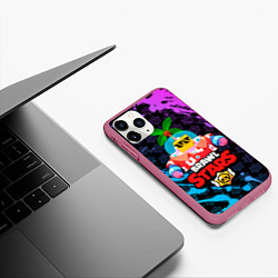 Чехол iPhone 11 Pro матовый BRAWL STARS NEW SPROUT 9, цвет: 3D-малиновый — фото 2