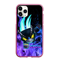 Чехол iPhone 11 Pro матовый Brawl Stars CROW, цвет: 3D-малиновый