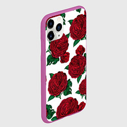 Чехол iPhone 11 Pro матовый Винтажные розы, цвет: 3D-фиолетовый — фото 2
