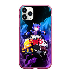 Чехол iPhone 11 Pro матовый Brawl Stars CROW, цвет: 3D-малиновый