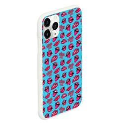 Чехол iPhone 11 Pro матовый Губы Поп-арт, цвет: 3D-белый — фото 2