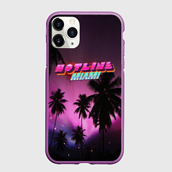 Чехол iPhone 11 Pro матовый HOTLINE MIAMI, цвет: 3D-фиолетовый