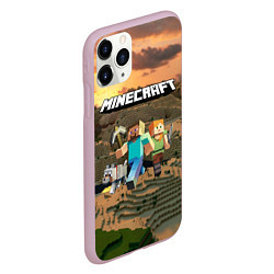 Чехол iPhone 11 Pro матовый Minecraft, цвет: 3D-розовый — фото 2