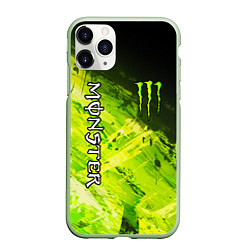 Чехол iPhone 11 Pro матовый MONSTER ENERGY, цвет: 3D-салатовый