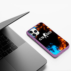 Чехол iPhone 11 Pro матовый CS GO, цвет: 3D-фиолетовый — фото 2