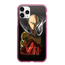 Чехол iPhone 11 Pro матовый One Punch Man, цвет: 3D-малиновый