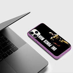 Чехол iPhone 11 Pro матовый One Punch Man, цвет: 3D-фиолетовый — фото 2