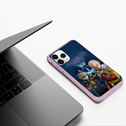 Чехол iPhone 11 Pro матовый One Punch Man, цвет: 3D-розовый — фото 2